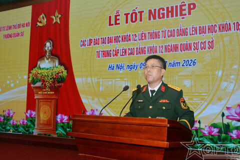 43 học viên ngành Quân sự cơ sở tốt nghiệp đạt khá, giỏi