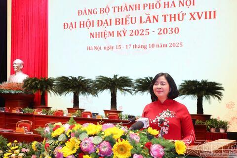 75 đồng chí được bầu vào Ban Chấp hành Đảng bộ thành phố Hà Nội lần thứ XVIII, nhiệm kỳ 2025-2030 với số phiếu tập trung, tỷ lệ cao