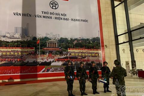 Triển khai lực lượng bảo đảm an toàn cho Đại hội Đại biểu Đảng bộ thành phố Hà Nội lần thứ XVIII