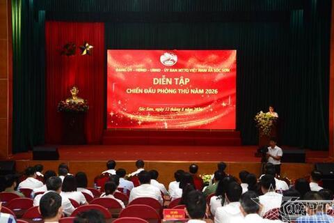 Xã Sóc Sơn tổ chức diễn tập chiến đấu phòng thủ