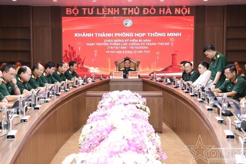 Bộ Tư lệnh Thủ đô Hà Nội khánh thành phòng họp thông minh