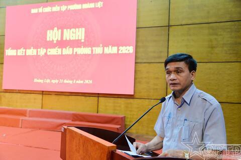 Phường Hoàng Liệt tổng kết diễn tập chiến đấu phòng thủ 2026